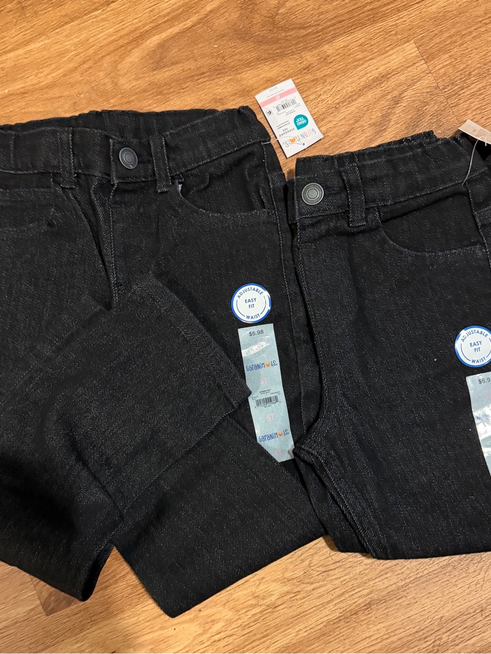 2 Garanimals Black Kids Pull-On Knit Denim Pants